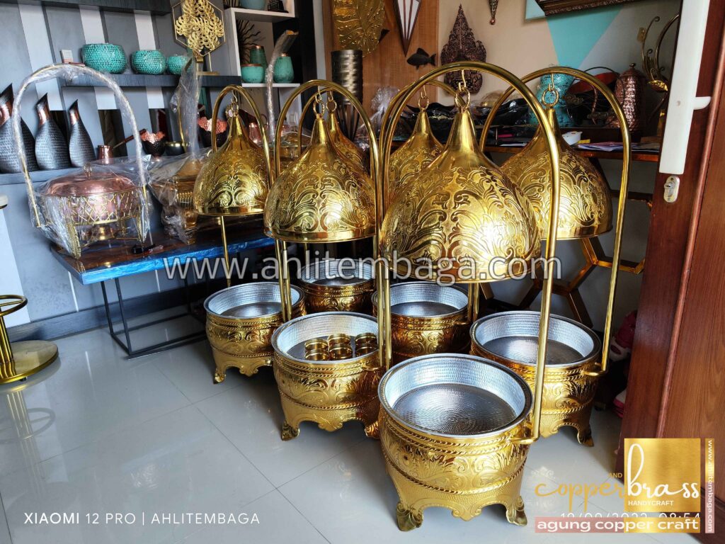 chafing dish tembaga dan kuningan